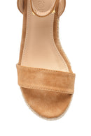 Women's Suede Wedge Heeled Sandals | Derimod Women's Suede Wedge Heeled Sandals | Derimod