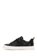 Erkek Siyah Bağcıklı Deri Sneaker | Derimod Erkek Siyah Bağcıklı Deri Sneaker | Derimod