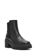 Geox Women's Black Spherica Thick Heel Zippered Leather Boots | Derimod Geox Women's Black Spherica Thick Heel Zippered Leather Boots | Derimod