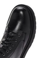 Woman Black Leather Zippered Combat Boots | Derimod Woman Black Leather Zippered Combat Boots | Derimod
