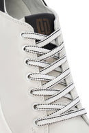 Men's White Thick Sole Lace Up Leather Sneaker | Derimod Men's White Thick Sole Lace Up Leather Sneaker | Derimod