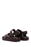Men's Brown Nubuck Leather Sandals | Derimod Men's Brown Nubuck Leather Sandals | Derimod