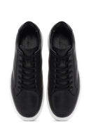 Erkek Siyah Bağcıklı Deri Sneaker | Derimod Erkek Siyah Bağcıklı Deri Sneaker | Derimod