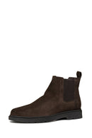 Geox Men's Brown Spherica Ec1 Suede Leather Chelsea Boots | Derimod Geox Men's Brown Spherica Ec1 Suede Leather Chelsea Boots | Derimod