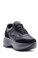 Kadın Yüksek Tabanlı Deri Sneaker | Derimod Kadın Yüksek Tabanlı Deri Sneaker | Derimod