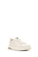 Male White Lace-Up Leather Sneaker | Derimod Male White Lace-Up Leather Sneaker | Derimod