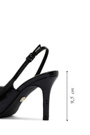 Women's Black Open Back Thin Heel Patent Leather Shoes | Derimod Women's Black Open Back Thin Heel Patent Leather Shoes | Derimod