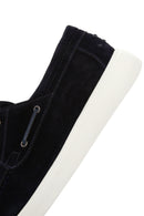 Men's Navy Blue Lace-up Suede Leather Casual Shoes | Derimod Men's Navy Blue Lace-up Suede Leather Casual Shoes | Derimod