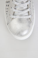 Kalın Gümüş Baskılı Tabanlı Kadın Sneaker | Derimod Kalın Gümüş Baskılı Tabanlı Kadın Sneaker | Derimod