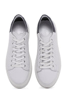 Erkek Beyaz Bağcıklı Deri Sneaker | Derimod Erkek Beyaz Bağcıklı Deri Sneaker | Derimod