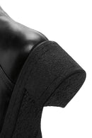 Women's Black Leather Zippered Boots | Derimod Women's Black Leather Zippered Boots | Derimod