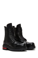 Women's Black Zippered Leather Boots | Derimod Women's Black Zippered Leather Boots | Derimod