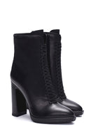 Women's Leather Lace-Up Heeled Boots | Derimod Women's Leather Lace-Up Heeled Boots | Derimod