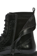 Women's Black Zippered Leather Boots | Derimod Women's Black Zippered Leather Boots | Derimod