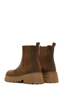 Women's Tan Suede Leather Chelsea Boots | Derimod Women's Tan Suede Leather Chelsea Boots | Derimod