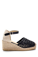 Kadın Deri Dolgu Topuklu Espadril | Derimod Kadın Deri Dolgu Topuklu Espadril | Derimod