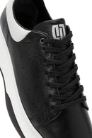 Erkek Siyah Bağcıklı Deri Sneaker | Derimod Erkek Siyah Bağcıklı Deri Sneaker | Derimod
