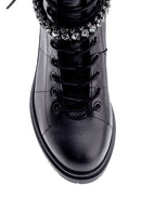 Women's Leather Stone Boots | Derimod Women's Leather Stone Boots | Derimod