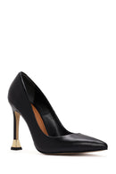 Kadın Siyah İnce Yüksek Topuklu Deri Stiletto | Derimod Kadın Siyah İnce Yüksek Topuklu Deri Stiletto | Derimod