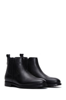 Men's Black Leather Chelsea Flat Boots | Derimod Men's Black Leather Chelsea Flat Boots | Derimod