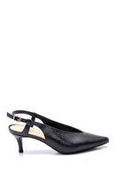 Women's Leather Printed Heeled Shoes | Derimod Women's Leather Printed Heeled Shoes | Derimod