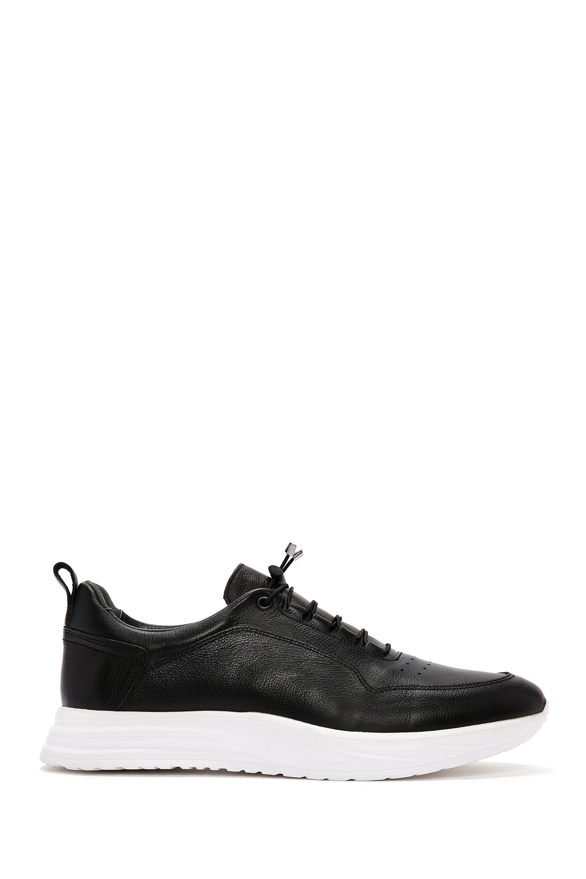 Erkek Siyah Bağcıklı Deri Sneaker 24SFD6823FT | Derimod