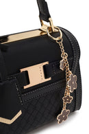 Woman Black Long-Strap Charmed Mini Shoulder Bag | Derimod Woman Black Long-Strap Charmed Mini Shoulder Bag | Derimod