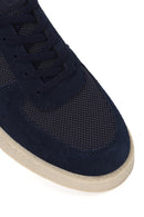Male Navy Lace-up Suede Leather Sneaker | Derimod Male Navy Lace-up Suede Leather Sneaker | Derimod
