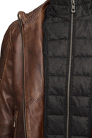 Mbappe Men's Brown Leather Jacket | Derimod Mbappe Men's Brown Leather Jacket | Derimod