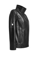 Luisa Women's Black Leather Jacket | Derimod Luisa Women's Black Leather Jacket | Derimod