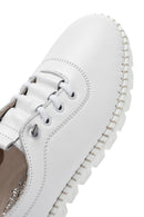 Women's White Lace-Up Leather Sneaker | Derimod Women's White Lace-Up Leather Sneaker | Derimod