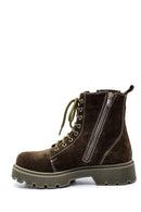 Women's Thick Soled Zippered Boots Suede Boots | Derimod Women's Thick Soled Zippered Boots Suede Boots | Derimod