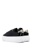 Kadın Siyah Kalın Tabanlı Rugan Deri Sneaker | Derimod Kadın Siyah Kalın Tabanlı Rugan Deri Sneaker | Derimod