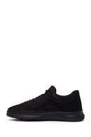 Erkek Siyah Bağcıklı Kalın Tabanlı Nubuk Deri Casual Sneaker | Derimod Erkek Siyah Bağcıklı Kalın Tabanlı Nubuk Deri Casual Sneaker | Derimod