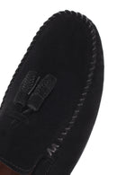 Erkek Siyah Püsküllü Süet Deri Loafer | Derimod Erkek Siyah Püsküllü Süet Deri Loafer | Derimod