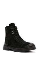 Men's Black Zippered Suede Leather Casual Boots | Derimod Men's Black Zippered Suede Leather Casual Boots | Derimod