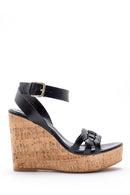 Women's Leather Wedge Heeled Sandals | Derimod Women's Leather Wedge Heeled Sandals | Derimod