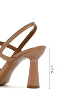 Kadın Bej Arkası Açık Topuklu Deri Ayakkabı | Derimod Kadın Bej Arkası Açık Topuklu Deri Ayakkabı | Derimod