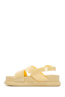 Women's Yellow Ankle Strap Thick Soled Jelly Sandals | Derimod Women's Yellow Ankle Strap Thick Soled Jelly Sandals | Derimod