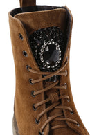 Kadın Taba Süet Deri Fermuarlı Düz Postal Bot | Derimod Kadın Taba Süet Deri Fermuarlı Düz Postal Bot | Derimod