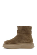 Women's Brown Thick Sole Suede Leather Boots | Derimod Women's Brown Thick Sole Suede Leather Boots | Derimod