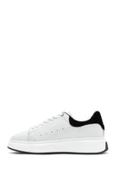 Erkek Beyaz Bağcıklı Deri Sneaker | Derimod Erkek Beyaz Bağcıklı Deri Sneaker | Derimod