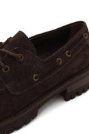 Woman Dark Mink Lace-Up Thick-Soled Suede Casual Shoes | Derimod Woman Dark Mink Lace-Up Thick-Soled Suede Casual Shoes | Derimod