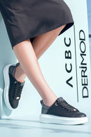 ACBC x Derimod Kadın Siyah Bağcıklı Kalın Tabanlı Sneaker | Derimod ACBC x Derimod Kadın Siyah Bağcıklı Kalın Tabanlı Sneaker | Derimod