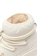 Woman Cream Lace-Up Thick-Soled Boots | Derimod Woman Cream Lace-Up Thick-Soled Boots | Derimod