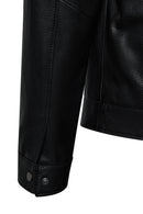 Bastoni Male Black Shirt Collar Leather Jacket | Derimod Bastoni Male Black Shirt Collar Leather Jacket | Derimod