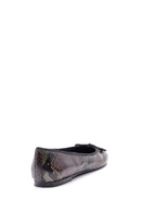 Women's Snakeskin Patterned Leather Ballerinas | Derimod Women's Snakeskin Patterned Leather Ballerinas | Derimod