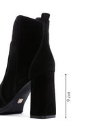 Women's Black Suede Leather Heeled Boots | Derimod Women's Black Suede Leather Heeled Boots | Derimod