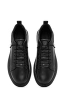 Male Black Lace-Up Leather Sneaker | Derimod Male Black Lace-Up Leather Sneaker | Derimod