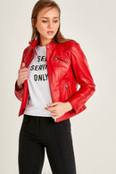 Kylie Kadın Deri Ceket | Derimod Kylie Kadın Deri Ceket | Derimod